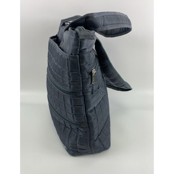 Lug Taxicab Tote Bag Gray Quilted Purse Zip Travel Pockets Large Purse Bag - Picture 5 of 16